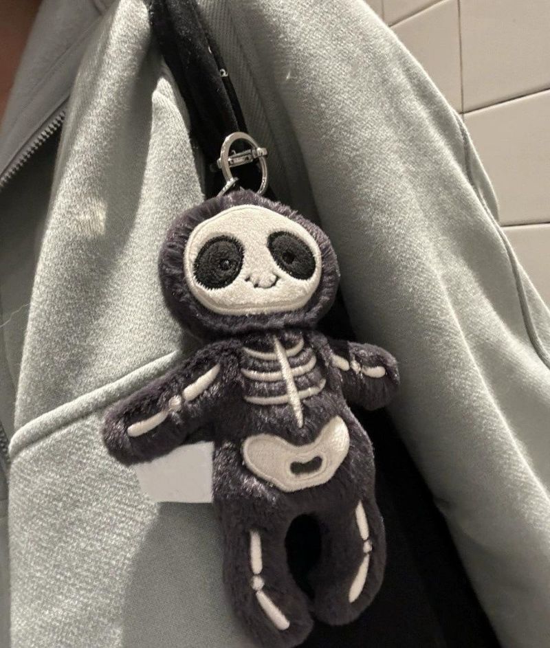 Spooky Mummy And Skeleton Plush Toy - Halloween Decor, Keychain Accessory, Soft Stuffed Doll For Teens Toy Doll Pendant Doll Gift_voghion.com