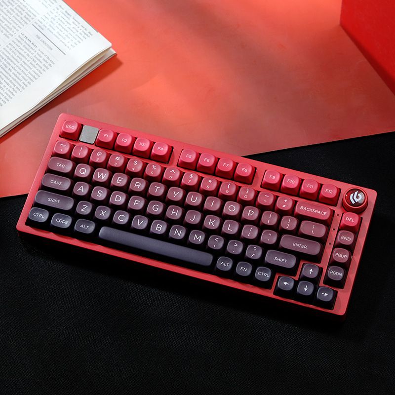 Klawiatura PBT Five Sided Heat Sublimation Custom Red And Black Gradient Factory Straight XOA/Cherry Wysoce kompatybilna mechaniczna klawiatura_voghion.com