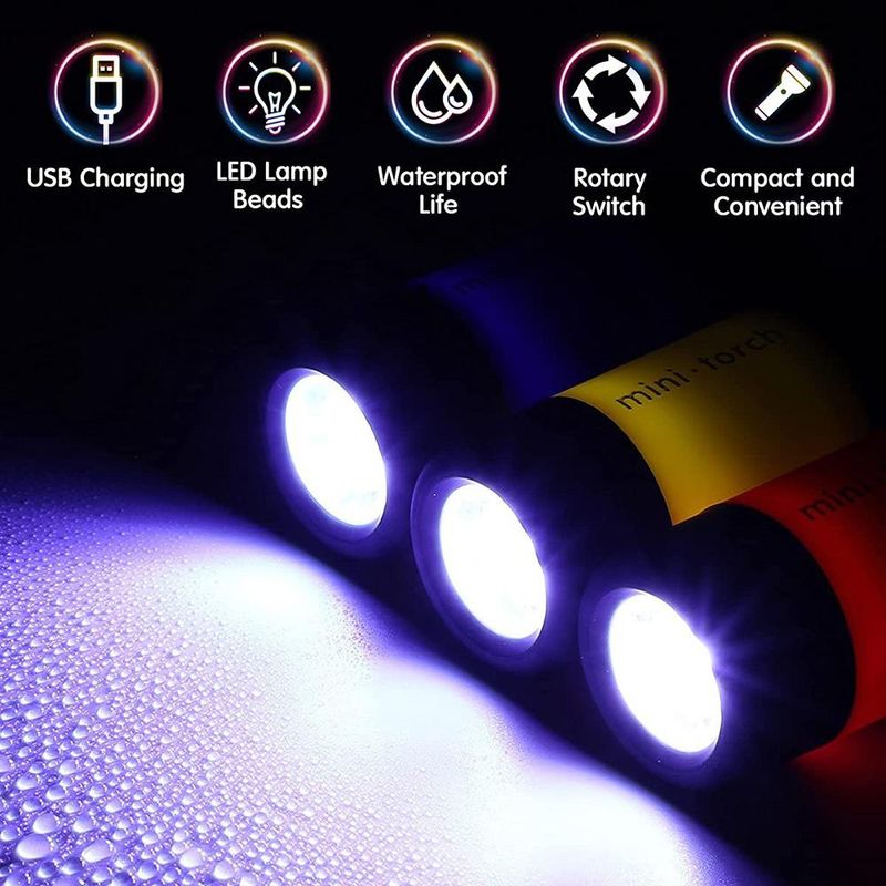 1 kpl mini-avaimenperä taskulamppu USB-ladattava LED-valo taskulamppu vedenpitävä avaimenperävalo_voghion.com