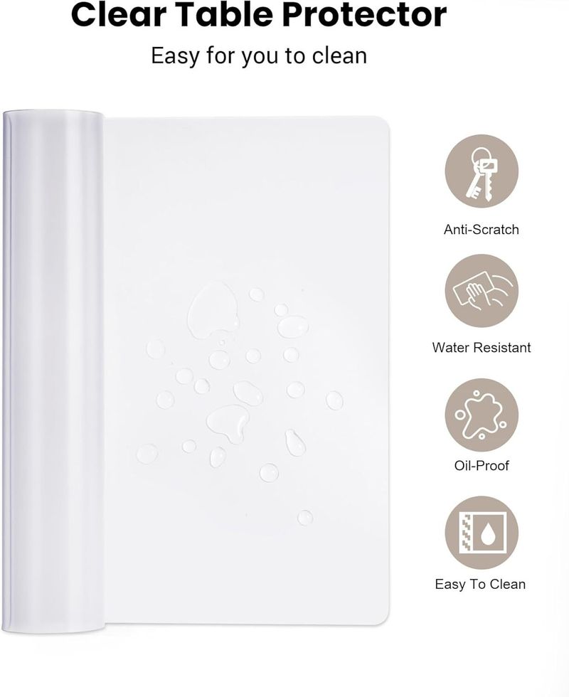 Schreibtischmatte, Mauspad, Tastatur, transparent, groß, Schutz, Bürotisch-Zubehör, 90 x 43_voghion.com