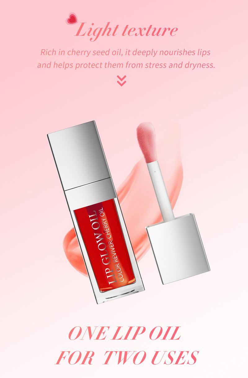 HelloKiss Hydraterende en verhelderende transparante kleur, Water Glazed Glass Glaze Lip Oil, lipolie_voghion.com