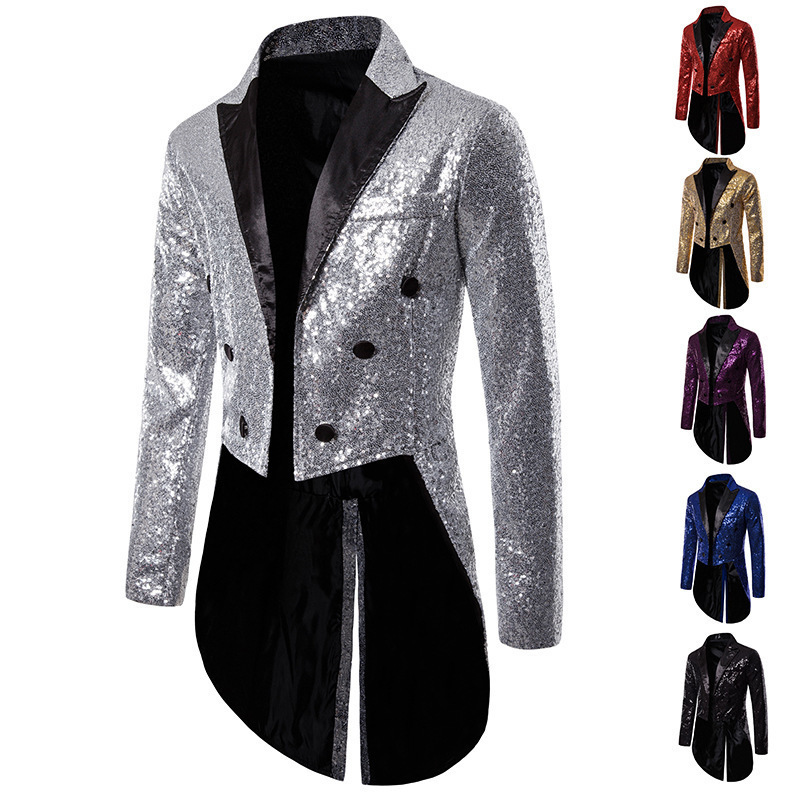 CT 2025 Anzug Smoking Bankett Nachtclub Performance Pailletten Modedesign Herrenjacke_voghion.com