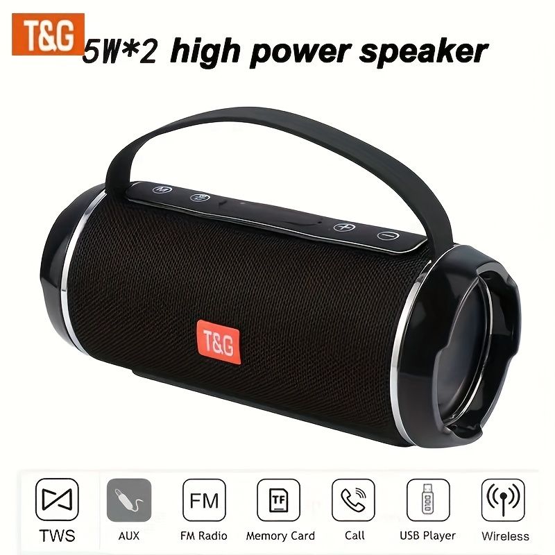 T&G TG116C Wireless Speaker 5Wx2 High Power USB TF FM Radio Ultra Bass Bluetooth 10M Range 1200mAh Battery For Home Audio_voghion.com