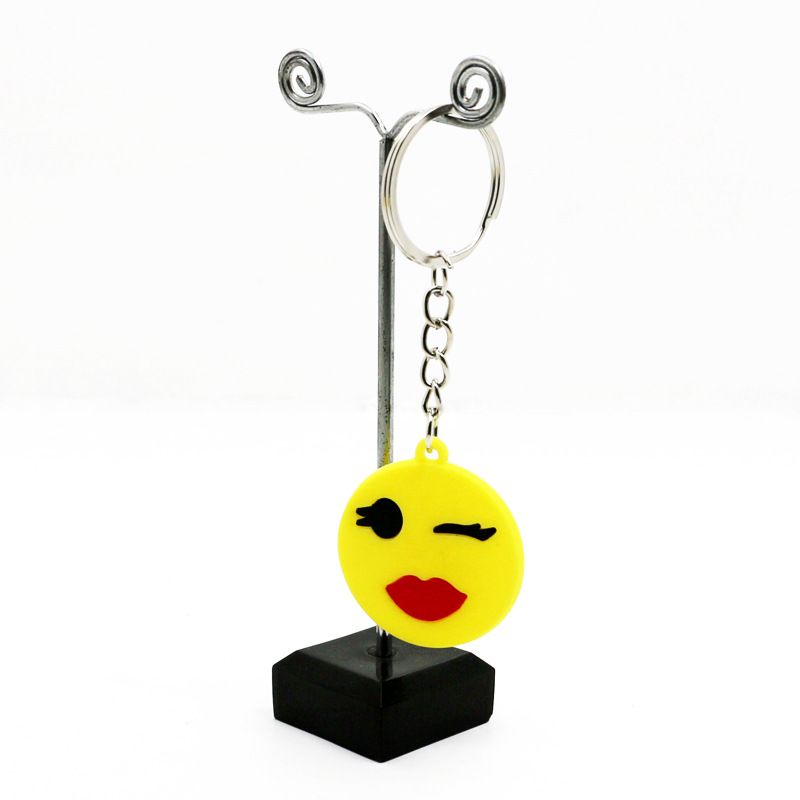 Expression nøglering Q søde udtryk serie emoji udtryk PVC nøglering taske vedhæng bil nøglering engros_voghion.com