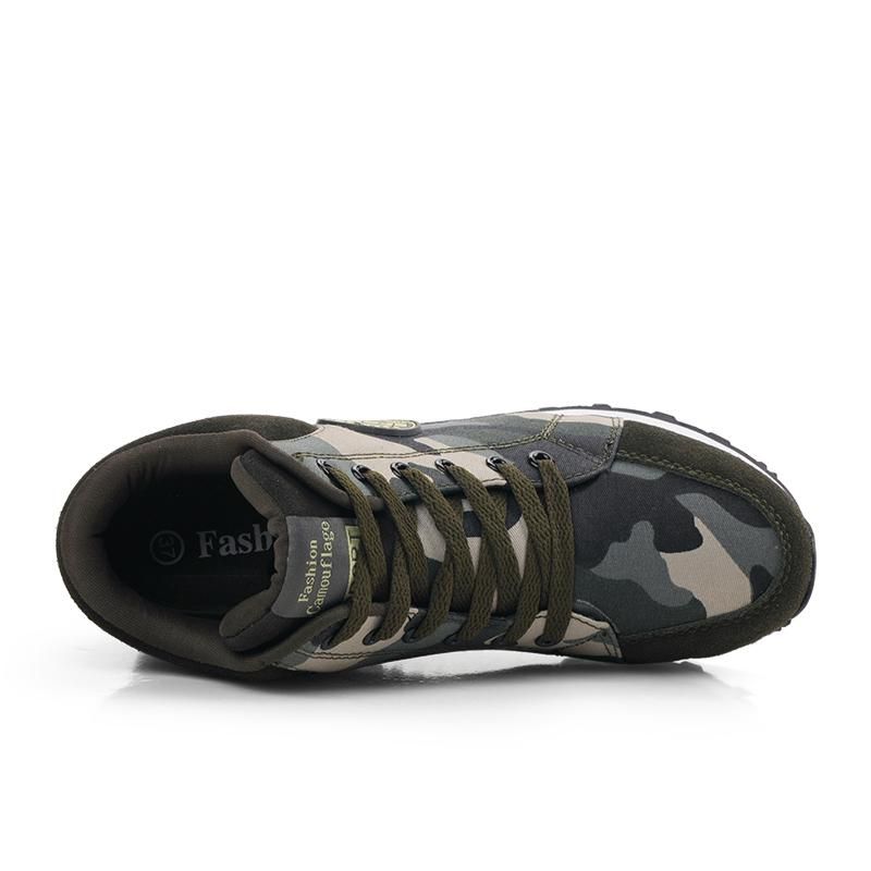 Damen Canvas Sneakers Atmungsaktive, höhenverstärkende Camouflage-Freizeitschuhe_voghion.com