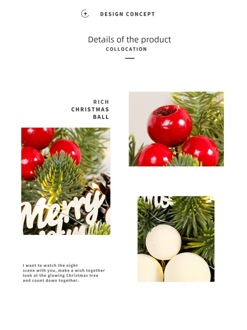 LED Pinecone Christmas Ornament - PE Noble Pine Decor For Desktop Mini Christmas Tree Festive_voghion.com