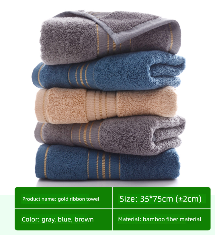 4 Towels For Washin And Bathin, Household Adult Bamboo Charcoal Fiber Face Towels, Soft, Thick, Absorbent,_voghion.com