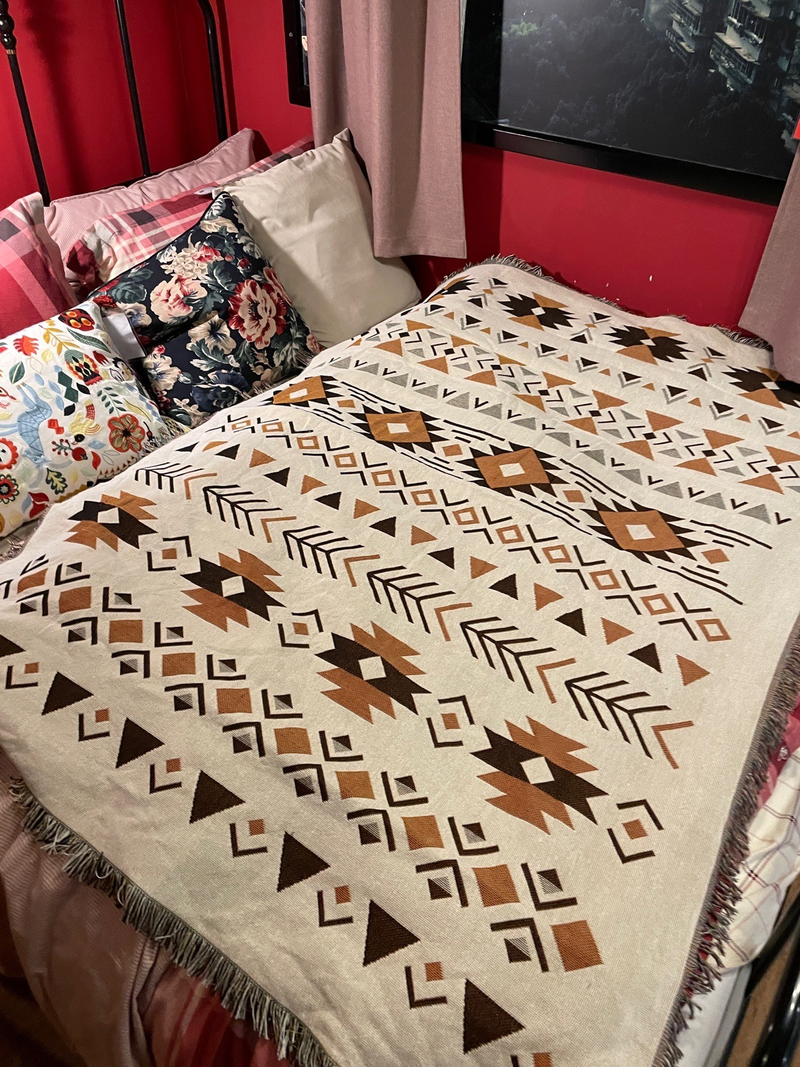 Vanlife Ethno-Stil Zelt-Innenkissen, aufblasbares Bett, Sofa, Decke, Strand, Picknick-Teppich_voghion.com