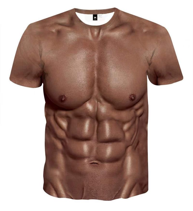 20253d Digital Printed Muscle Funny T-Shirt_voghion.com