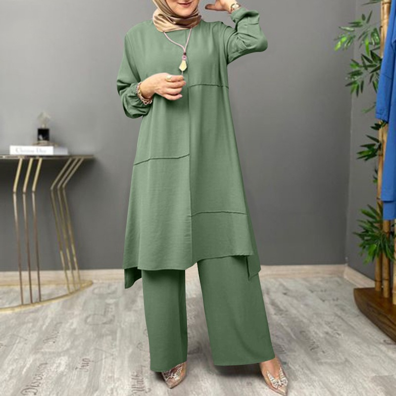 Dámská ležérní sportovní dvoudílná elegantní košile s dlouhým rukávem, volná módní sada s širokými nohavicemi_voghion.com