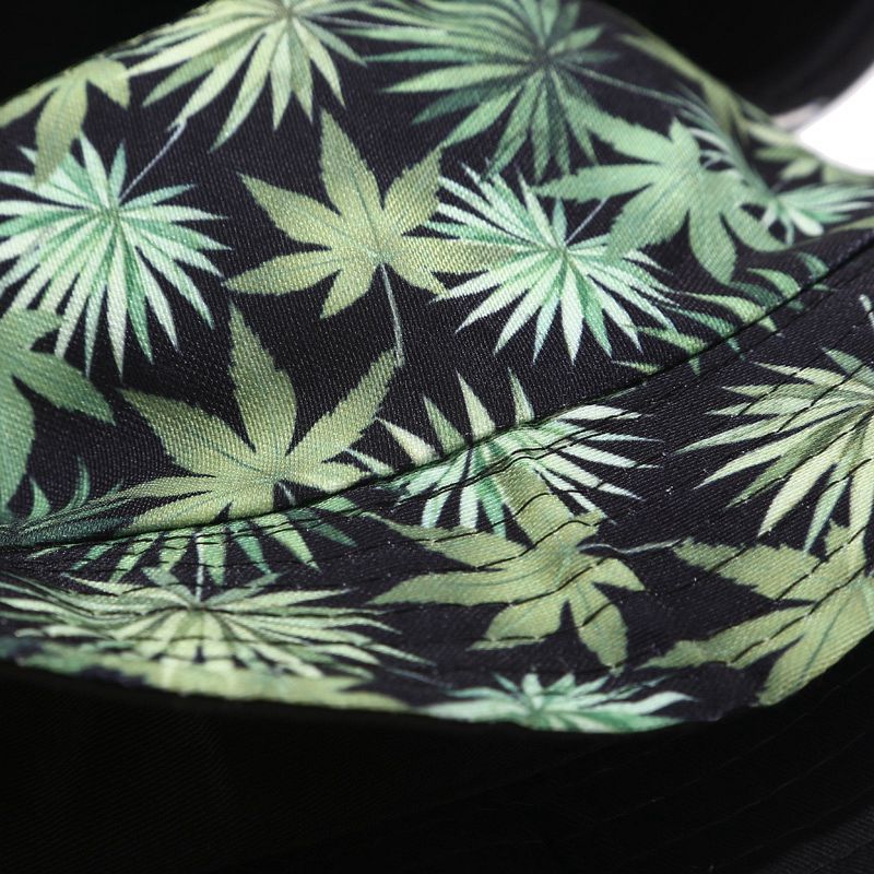 Visiera da alpinismo per esterni da donna con stampa a foglie bifacciale, cappello da pescatore, cappello da uomo per gite estive_voghion.com