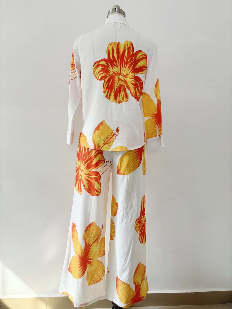 Completo due pezzi da donna, casual, primaverile e autunnale, con camicia a maniche lunghe e pantaloni_voghion.com