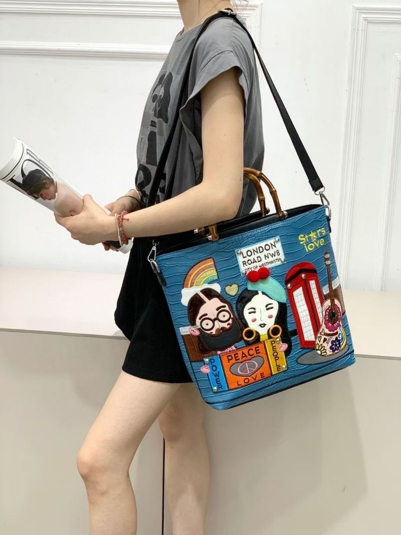 Borse da donna, borse da donna retrò, nuove borse in bambù con ricamo abbinato, borsa a tracolla versatile e di grande capacità_voghion.com