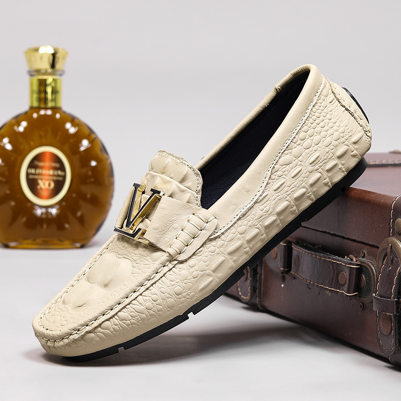 Übergroße britische Freizeitschuhe mit Krokodilmuster und Oberschicht, Herrenschuhe aus echtem Rindsleder_voghion.com