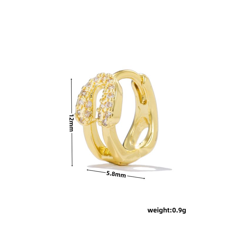 Orecchini da donna versatili e alla moda, con clip in zircone pavé, orecchini placcati in oro K, leggeri, lussuosi e di alta qualità._voghion.com