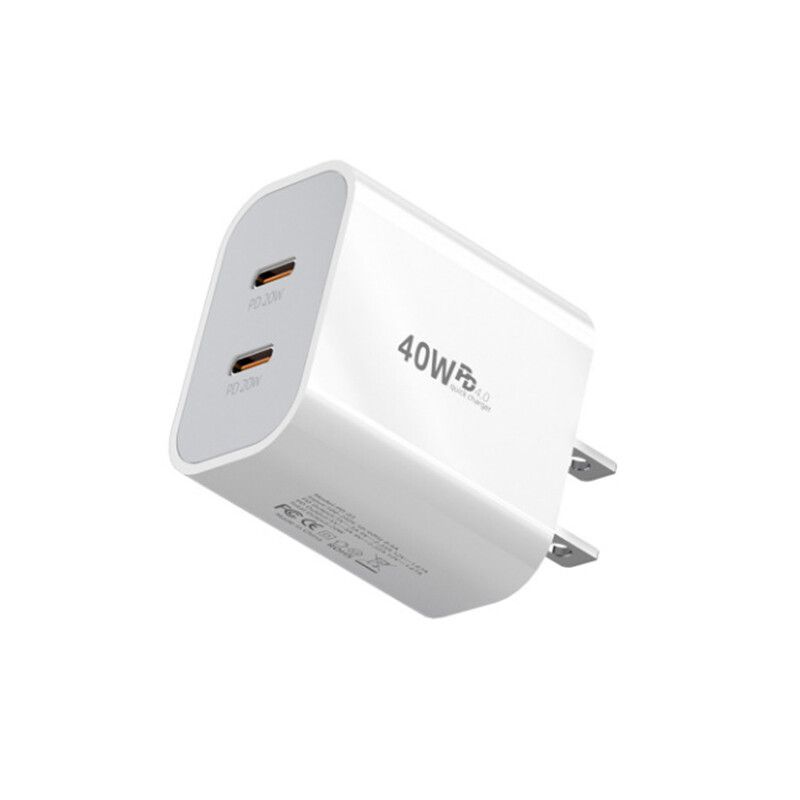 40W Dual USB C Schnellladegerät Typ C Netzteil für iPhone Samsung_voghion.com