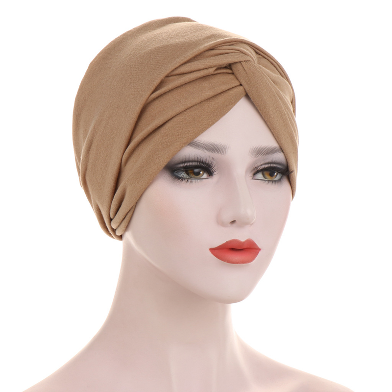 Forehead Cross Candy Color Base Variety Long Tail Indian Hat Turban Hat Chemotherapy Hood_voghion.com