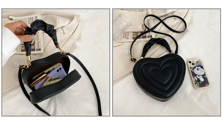 Borse a tracolla firmate a forma di cuore a forma di cuore di amore alla moda Borse a tracolla firmate per donna Borsa con manico superiore in pelle PU solida_voghion.com