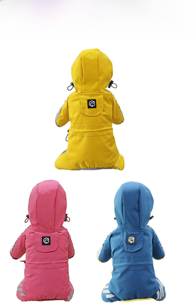 Dog raincoat all-inclusive four-legged waterproof poncho Teddy Bomei rainy pet clothes small and medium-sized dog raincoat wholesale_voghion.com