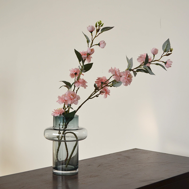 Nuovo fiore artificiale in stile cinese fiore di seta romantico rosa fiore di ciliegio pavimento floreale decorazione della casa di nozze ornamenti lunga camelia_voghion.com