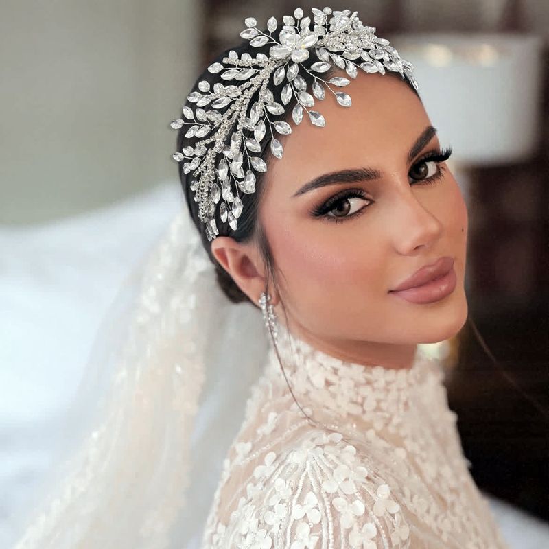 Fascia per capelli da sposa Fascia per capelli con strass fatta a mano Corona per capelli super lucida per feste di nozze Accessori per modellazione_voghion.com