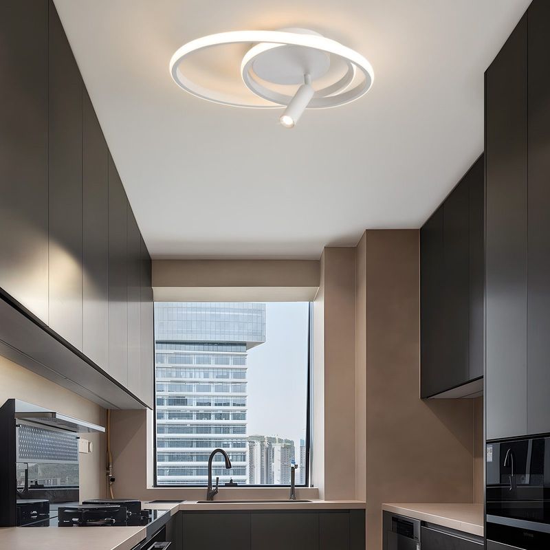 Glitzerlife Deckenlampe LED Deckenleuchte Weiß - 40cm Schlafzimmerlampe Modern 37W Wohnzimmerlampe Mit Strahler Dimmbar Mit Fernbedienung Für Haus Wohnung Küche_voghion.com