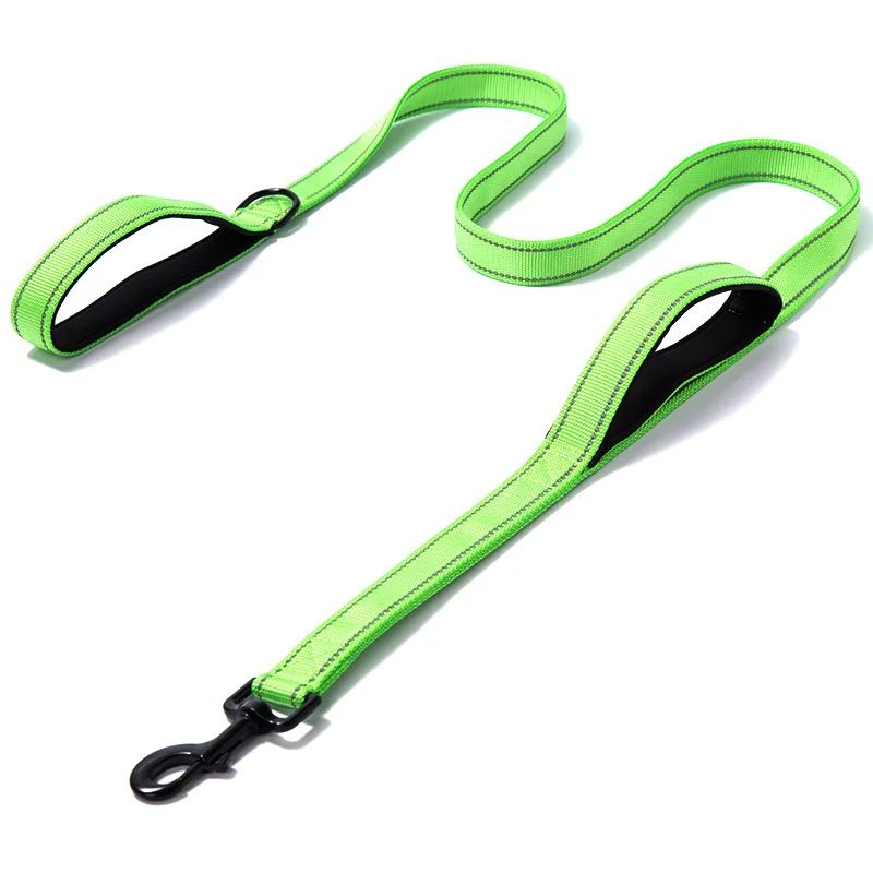 Layer Explosion-Proof Rope Large Reflective Woven Double Handle Dog Leash Anti-Escape Rotating Traction Belt_voghion.com