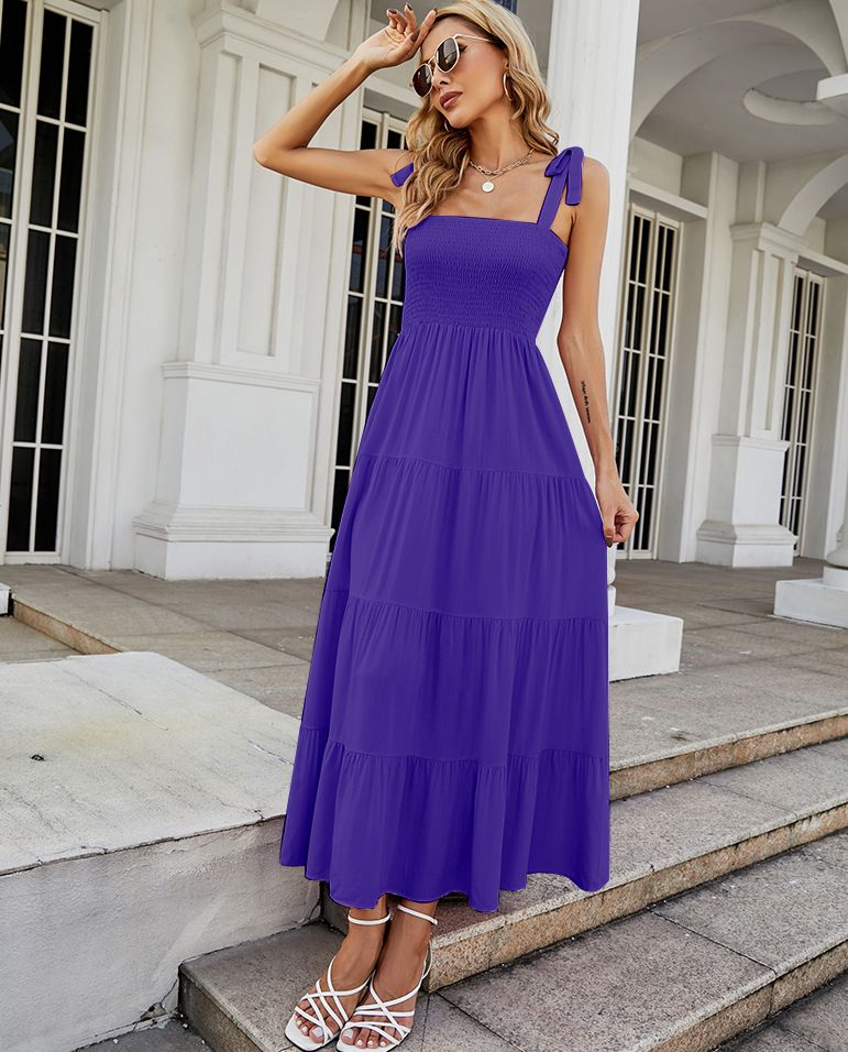 Selbstschießendes Cross Border Spring Sexy rückenfreies bedrucktes Strapskleid im Urlaubsstil für Frauen_voghion.com