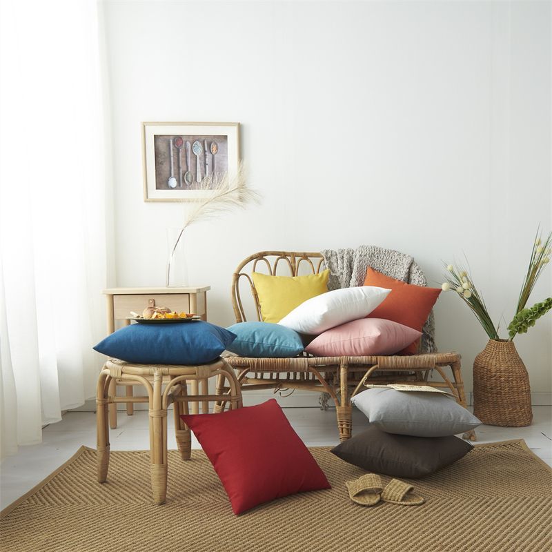 Waterproof Cushion Cover Outdoor Solid Color Pillowcase Soft Polyster Pillow Cover For Couch Sofa Living Room_voghion.com
