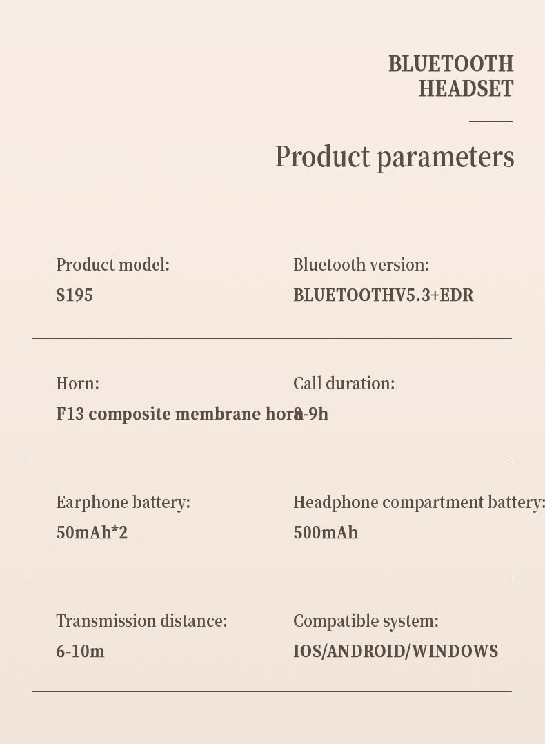 S195 Wireless Space Capsule Transparent Long-lasting Bluetooth 5.3 In-ear Headset_voghion.com