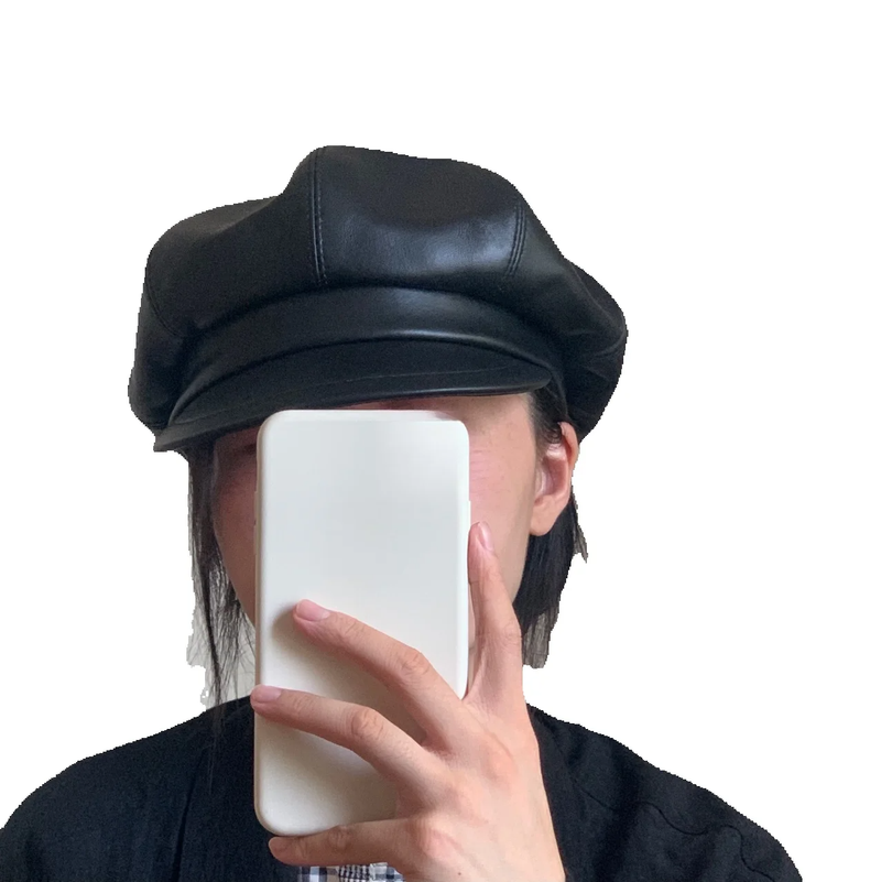 Basco da donna in pelle di pecora con becco d'anatra, modello di celebrità di tendenza per l'autunno e l'inverno, cappello da pittore strillone_voghion.com