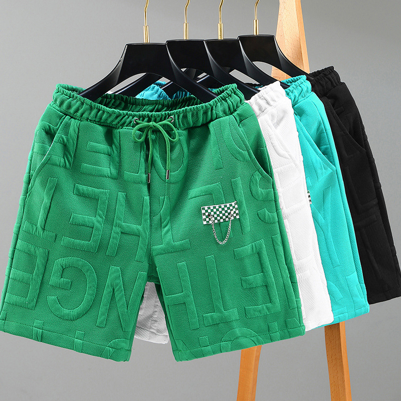 Häre Shorts, dënn Summer Casual Hosen, locker an trendy Marken gestrickte Strand Fënnef-Punkt Sporthosen, grouss Shorts, a Mëttelhosen_voghion.com