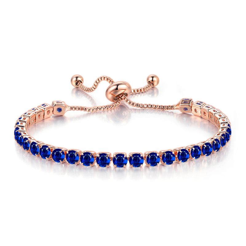 Popular 4mm round zircon single row full diamond adjustable crystal bracelet for women birthstone jewelry_voghion.com