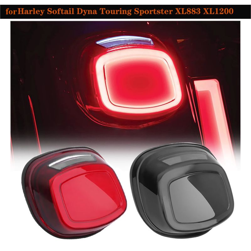 Luz trasera LED para Harley Softail Dyna Touring Sportster XL883 XL1200 1999-2022, luces de freno traseras para motocicleta, luz de circulación DRL_voghion.com