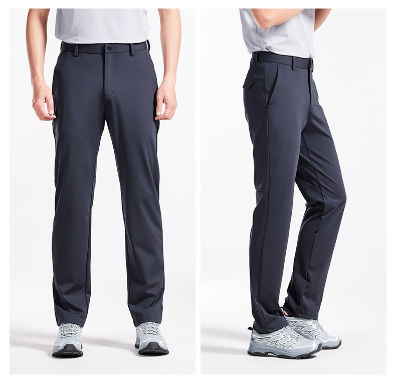 Pantalons d'extérieur extensibles et imperméables à séchage rapide pour hommes - Pantalons droits légers et respirants pour la randonnée, les voyages et les tenues décontractées_voghion.com