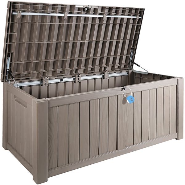VEVOR Deck Box, 120 Gallon, 56.3' X 26.6' X 23.8' Outdoor Storage Box, Waterproof PP Deckbox With Aluminum Alloy Padlock, For Patio Furniture, Garde_voghion.com