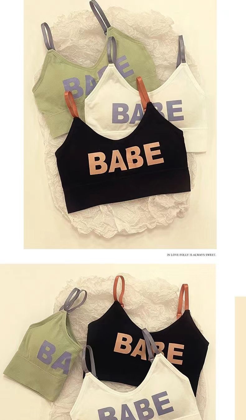 Dammekleeder BH Tube Top ouni Stolring Vest-Stil bequem sammelen Anti-Sacken Meedercher Schüler Hosenträger Broschtwrap Schéine Réck_voghion.com