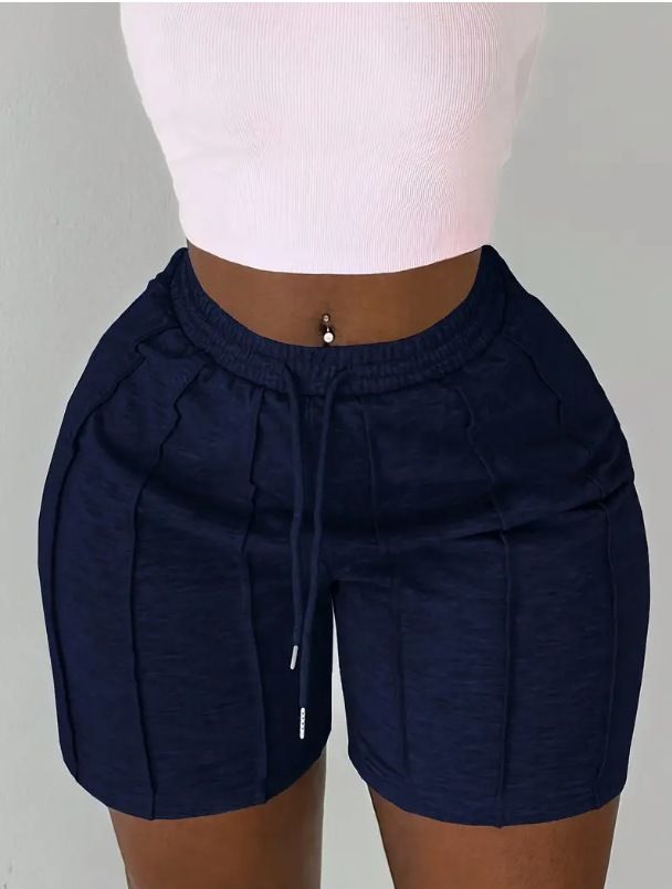 Vêtements pour femmes, loisirs d'été, sports, shorts à plis cure-dents sur le devant, pantalons de cyclisme, pantalons de sport, shorts gris clair_voghion.com