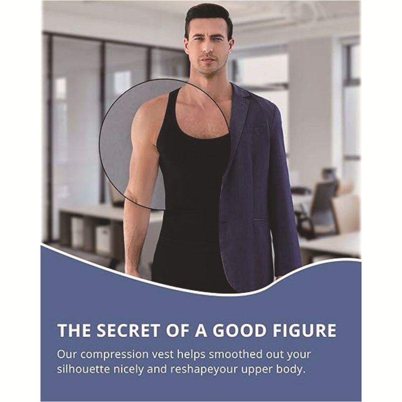 Cross-border New Lift Men's Body Shaping Vest Slim Body Shaping Waist Abdominal Tightening Thin Intimates TV Export_voghion.com