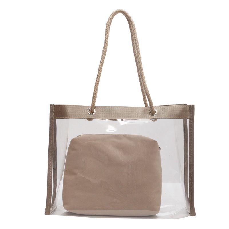 Questa primavera e questa estate, questa borsa a tracolla trasparente di grande capacità per le donne, 2025, è un'elegante borsa tote in gelatina._voghion.com