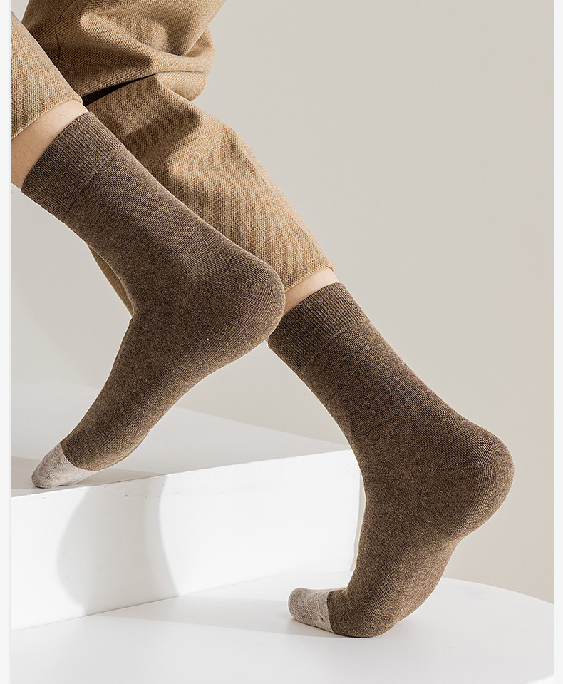 Skarpety Crew Socks 95% bawełny Skarpety męskie na wiosnę i jesień Bez fiszbin, środkowe rurki, pochłaniające pot, oddychające, biznesowe, na cztery pory roku, czarne_voghion.com