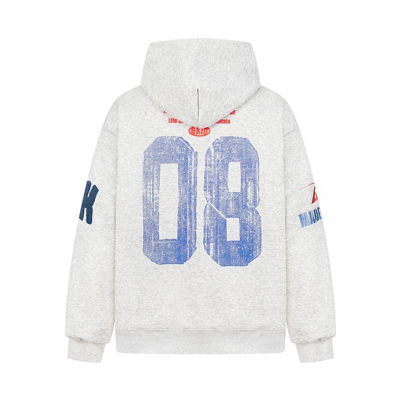 Sweat à capuche imprimé numéro 08, tendance, marque, automne-hiver, coupe ample, pull décontracté, style sport pour homme_voghion.com