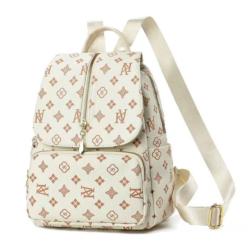 Stylish Large Capacity Women's Backpack With Multiple Compartments, Lightweight PU Material, Travel & Daily Use Stylish Large Capacity Travel Backpack_voghion.com