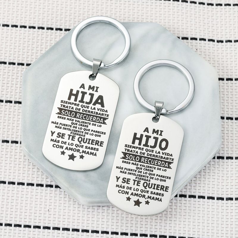 Portachiavi in acciaio inossidabile di marca militare di grande successo, regalo di compleanno e laurea per figlio e figlia in spagnolo_voghion.com