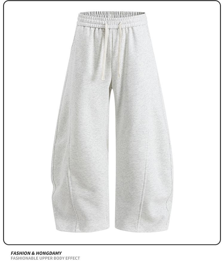 Men’s Casual Drawstring Jogger Pants – Relaxed Fit, Straight Leg, Cotton Blend (M-4XL, Black/Grey/Heather Grey, Everyday & Streetwear Essential)_voghion.com