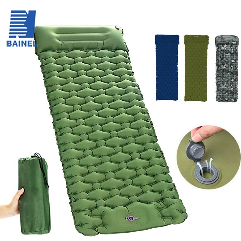 Ultralight Camp Pad with Pillow Lightweight Iatable & Compact Camping Air Mattress for Backpacking Hiking_voghion.com