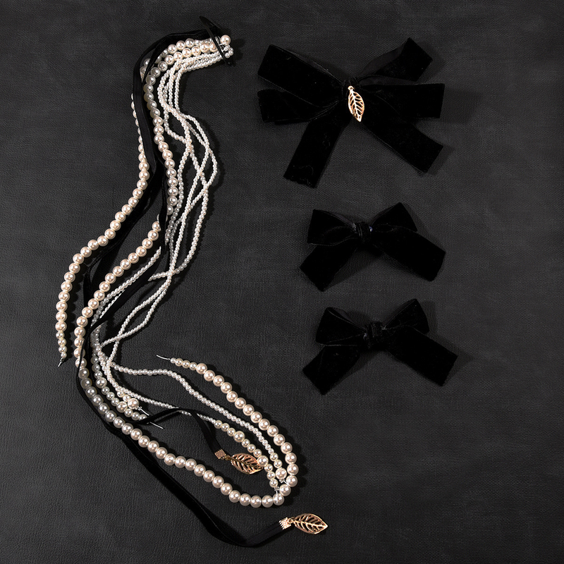 Accessoires pour cheveux de mariée, robe de toast rouge, nœud charmant, cheveux tressés à pampilles de perles, robe de banquet élégante, couvre-chef_voghion.com