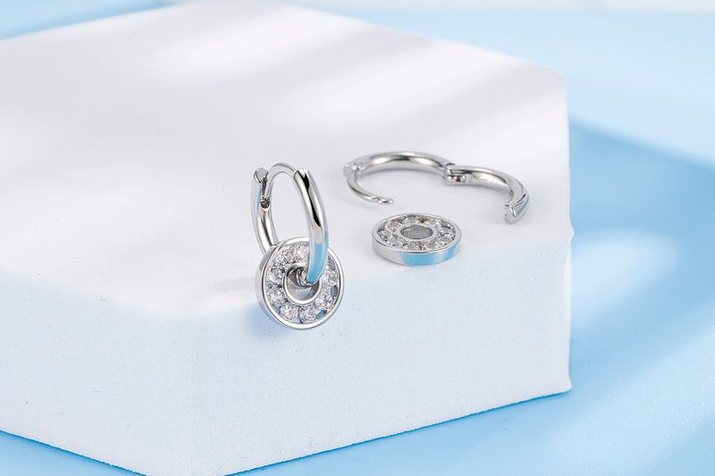 Romantische Glücksstein-Kreisohrringe für Damen, modisch, geometrische Persönlichkeit, runde Stein-Verträumte Ohrringe, Ohrschnallen, kreative Ins-Ohrringe_voghion.com