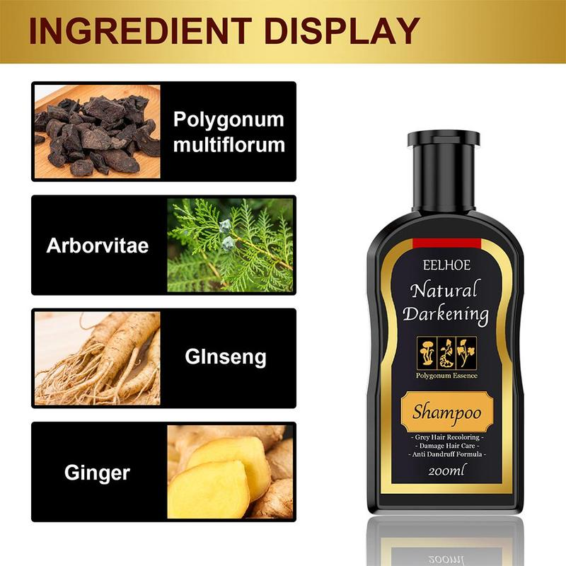 200ml Polygonum multiflorum Shampoo per capelli neri 5 minuti Shampoo Black Black Herb Natural Faster Colorant Dye Hair Restore Into V4J4_voghion.com