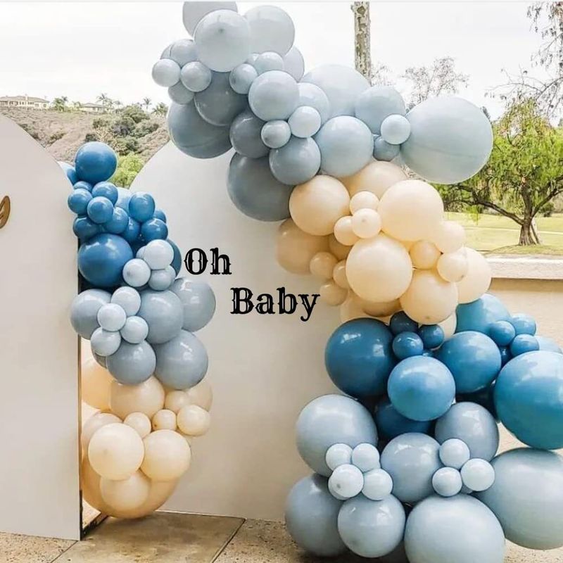 Vintage Blue Balloon Arch Kit 200pcs Premium Thick Latex Balloons For Wedding Birthday Grand Opening Decorations With Garland String And Stand_voghion.com